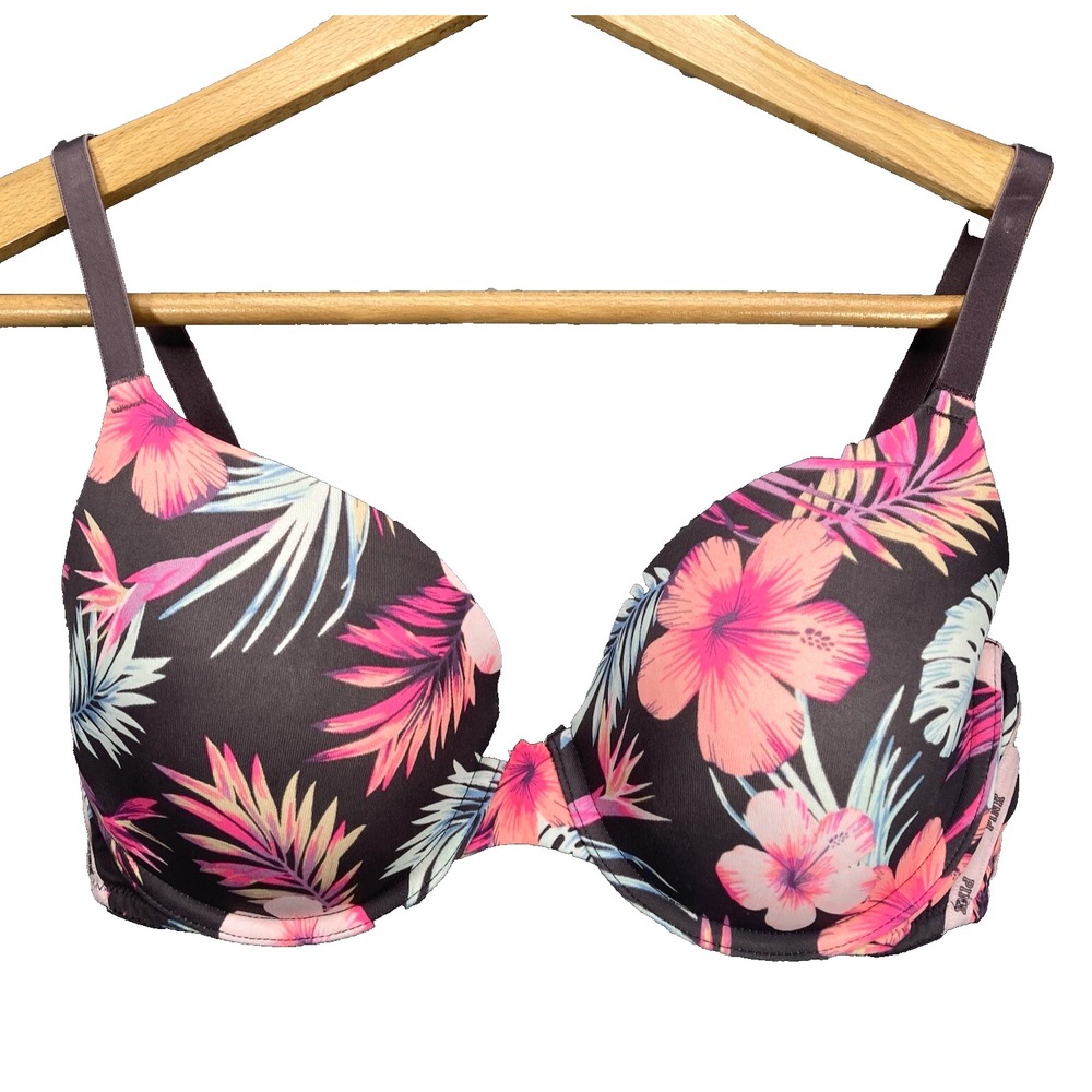 Victoria Secret Wear Everywhere TShirt Lightly Lined Bra 34D Push Up Hawaiian